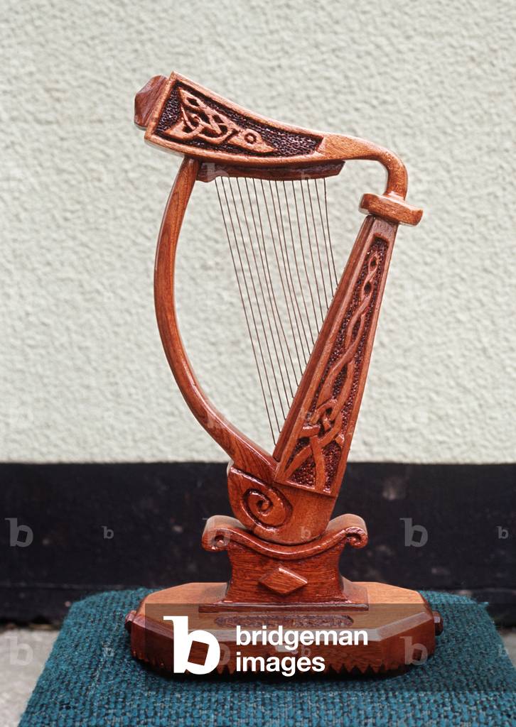 Model of Celtic Harp made by Republican Prisoners in Long Kesh Internmet Camp during The Troubles, Northern Ireland, Long Kesh, 1972 (photo)