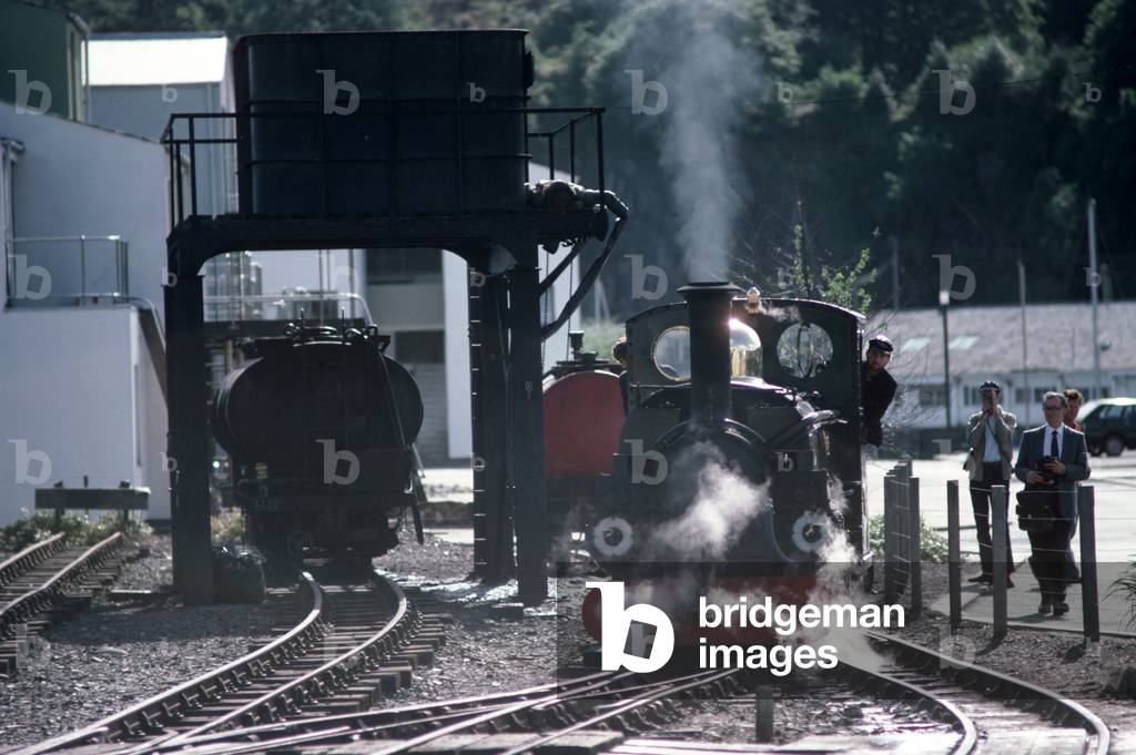 Boston Lodge workshop, engineering works for the Ffestiniog Railway, Porthmadog to Blaenau Ffestiniog, Gwynedd, North Wales, 1990 (photo)