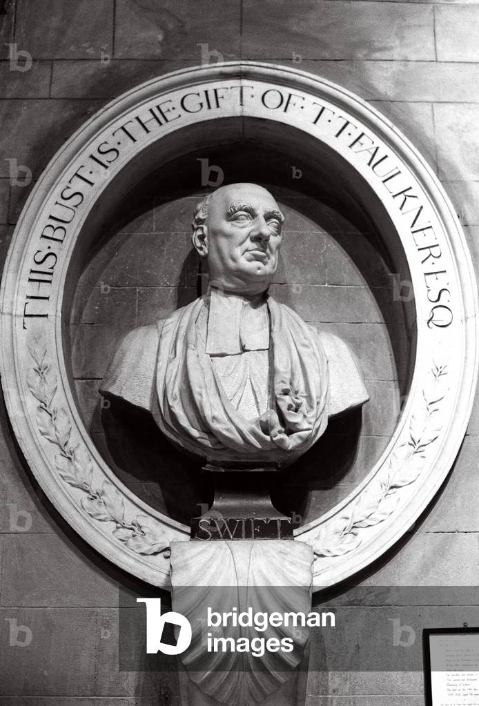 Bust Of Jonathan Swift Author Of Gulliver's Travels, In Dublin Cathedral, Ireland. Referred To By W. B. Yeats In 'swifts Epitaph'. (photo)