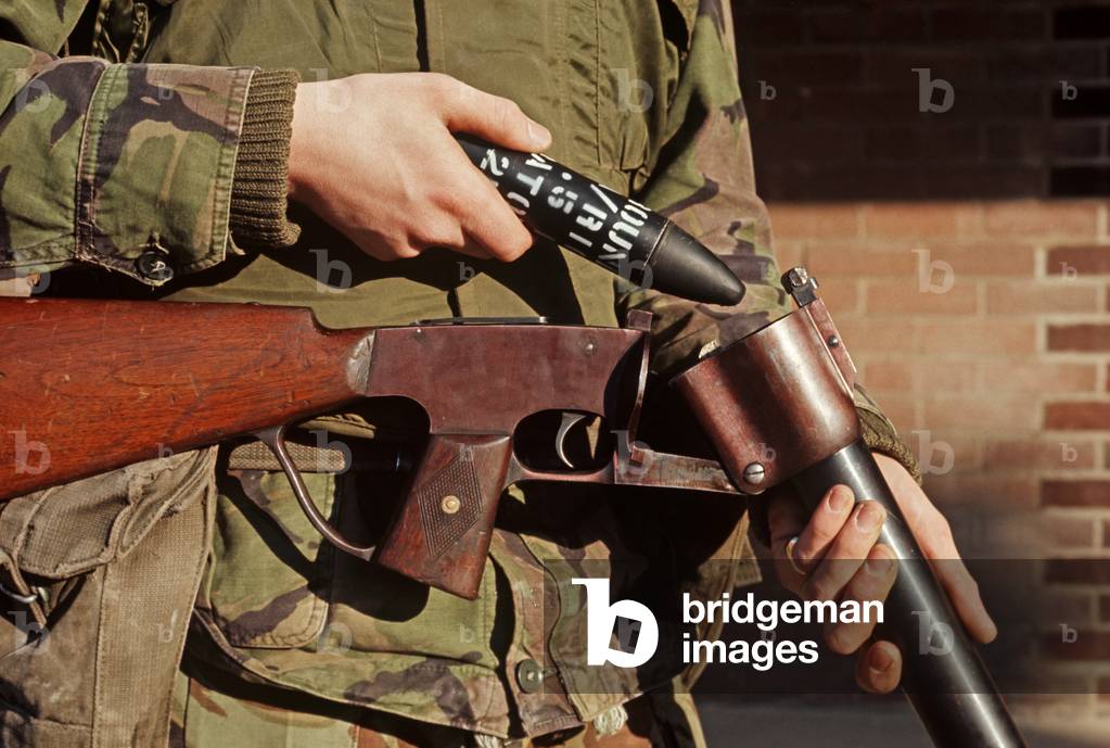 Rubber Bullet Gun used by the British Army in riots during The Troubles, Northern Ireland, 1972
