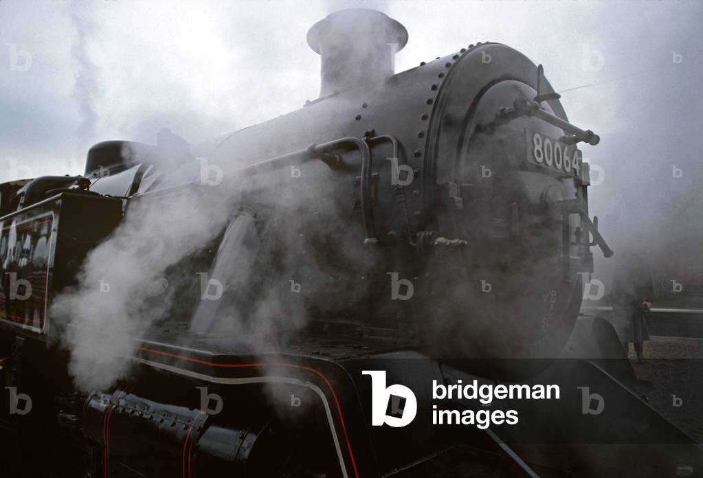 Large Tank steam locomotive on the Bluebell Heritage Railway, West Sussex, England, UK, 1990 (photo)