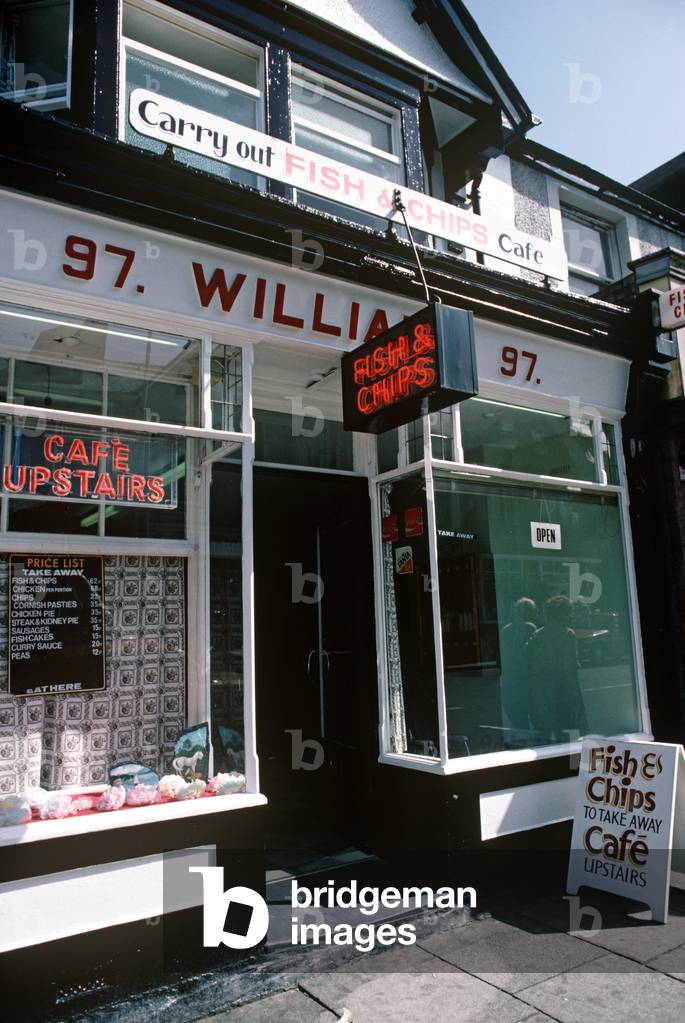 Blackpool traditional fish and chips cafe, Lancashire (photo)