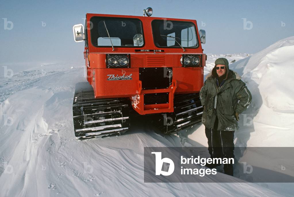 Snow tractor, Cambridge Bay Distant Early Warning radar station, Nunavut, Canada (photo)