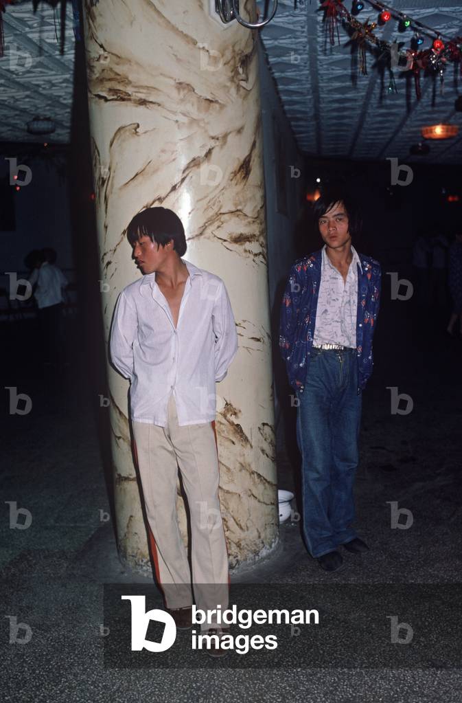 Dancers in Harbin bomb shelter used as nightclub, Harbin, Heilongjiang Province, China (photo)