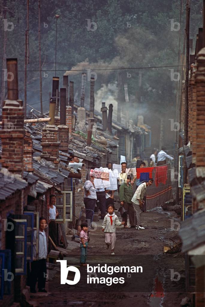 Traditional coal miners housing in Fushun, Liaoning Province, China (photo)