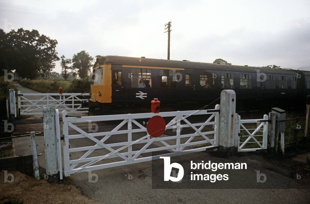 Frankfort level crossing on the Norwich to Sheringham line, Norfolk, England, 1982 (photograph)