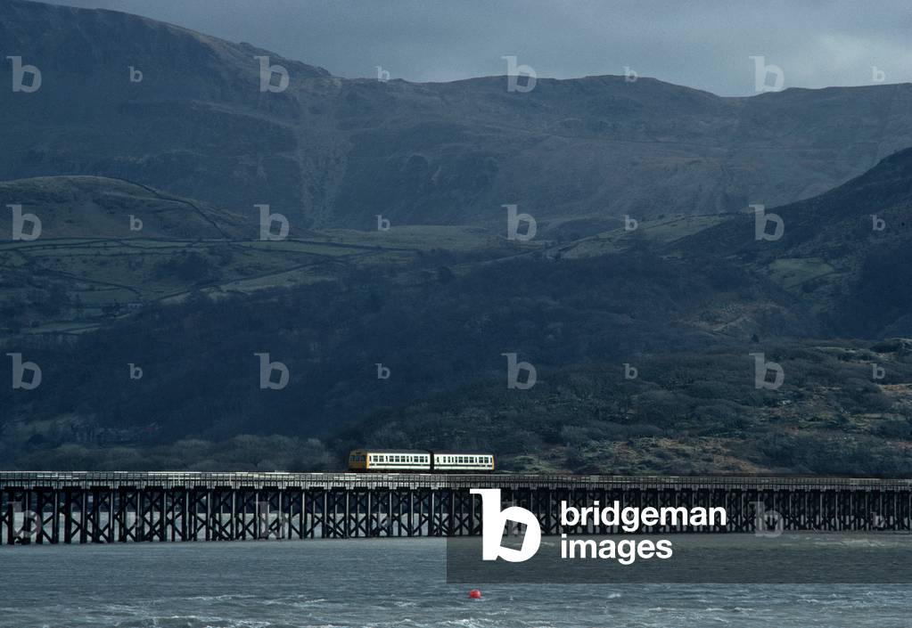 Train at Dovey Junction, Wales, Great Britain, 1982 (photo)