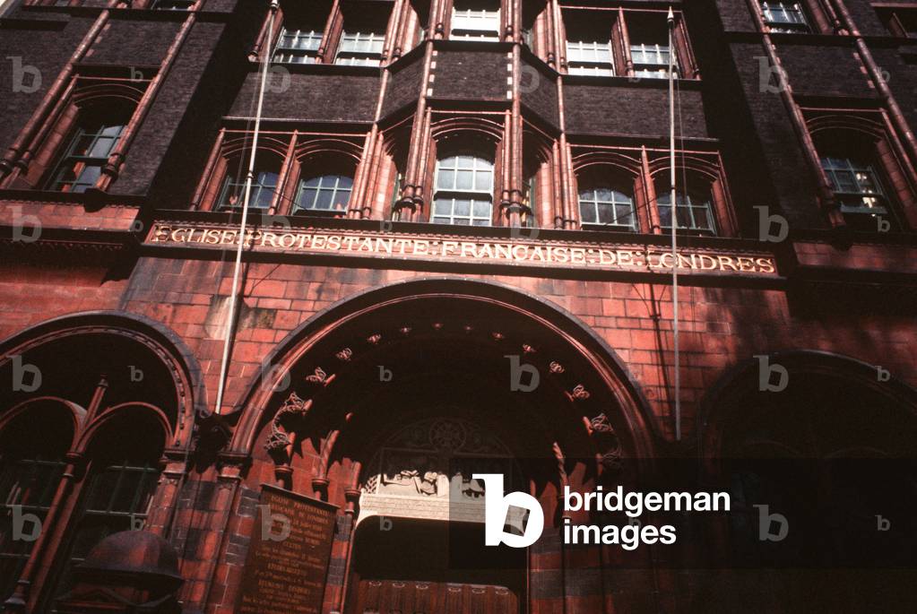 The last French Protestant, Huguenot, Church of London, Soho, London, UK, 1972 (photo)