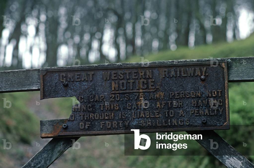 Great Western Railway Notice on the Vale of Rheidol line, British Rail last operating steam trains, Wales, 1982 (photograph)