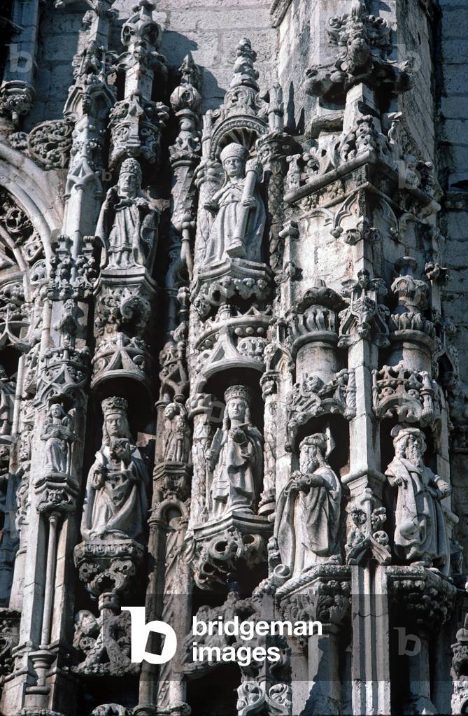 Ornate South portal to Jeronimos Monastery, Hieronymites Monastery, Lisbon, Portugal (photo)