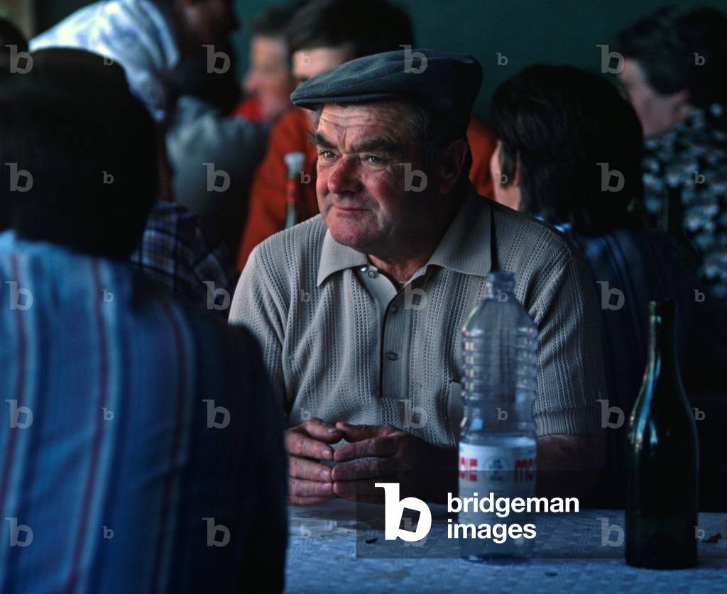 Villagers having lunch at Village St Clair Fete, Normandy, France (photo)
