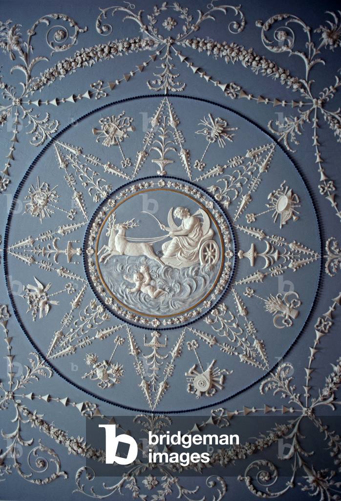 Stucco plaster ceiling by Michael Stapelton at Belvedere College, a private Jesuit Secondary School for Boys which James Joyce attended from 1893-1898 , Dublin, Ireland (photo)