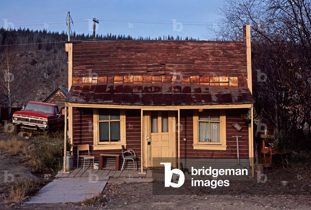 Gold miners Bonanza Creek log cabins,  Dawson City, Yukon Territories, Canada (photo)
