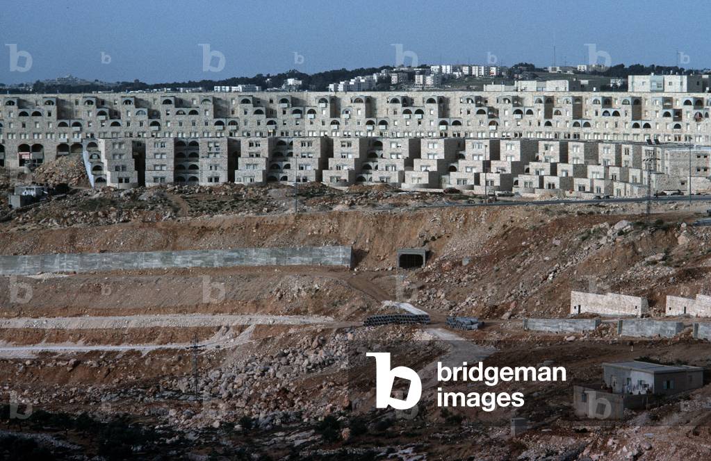 Gillo Settlement under construction,  East Jerusalem,  Israel, 1980s (photo)
