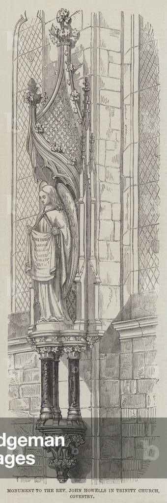 Monument to the Reverend John Howells in Trinity Church, Coventry (engraving)
