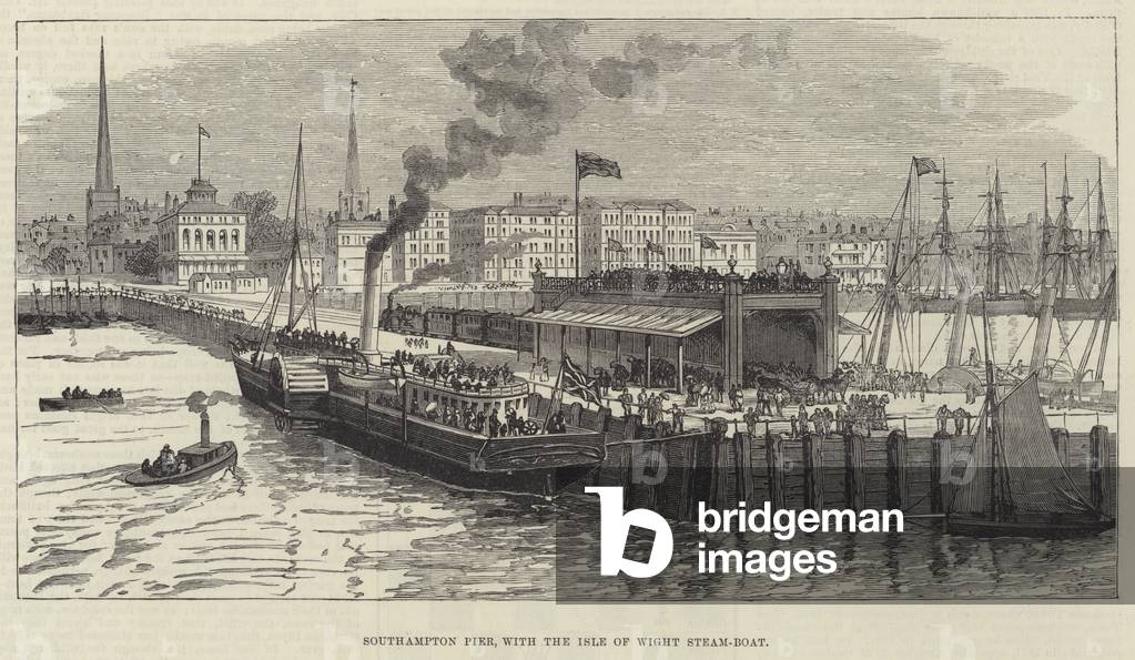 Southampton Pier, with the Isle of Wight Steam-Boat (engraving)