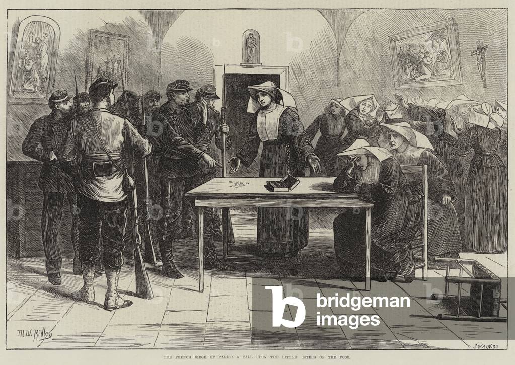 The French Siege of Paris, a Call Upon the Little Isters of the Poor (engraving)