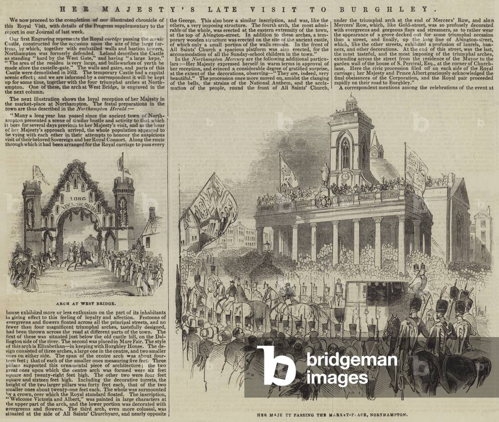 Her Majesty's late Visit to Burghley (engraving)