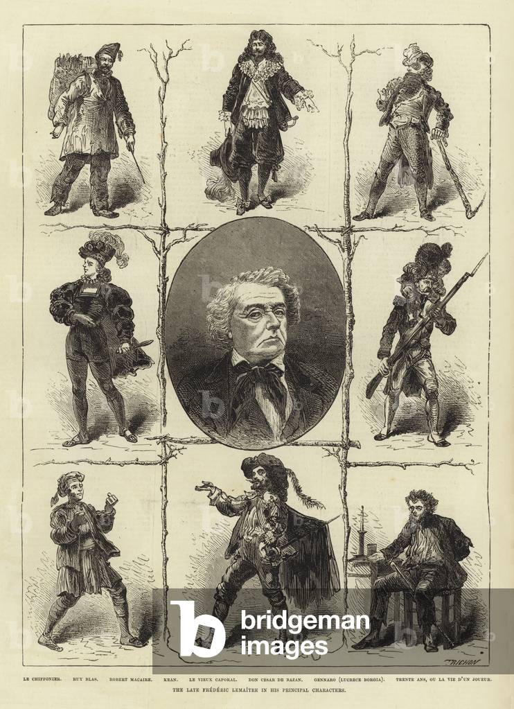 The late Frederic Lemaitre in his principal characters (engraving)