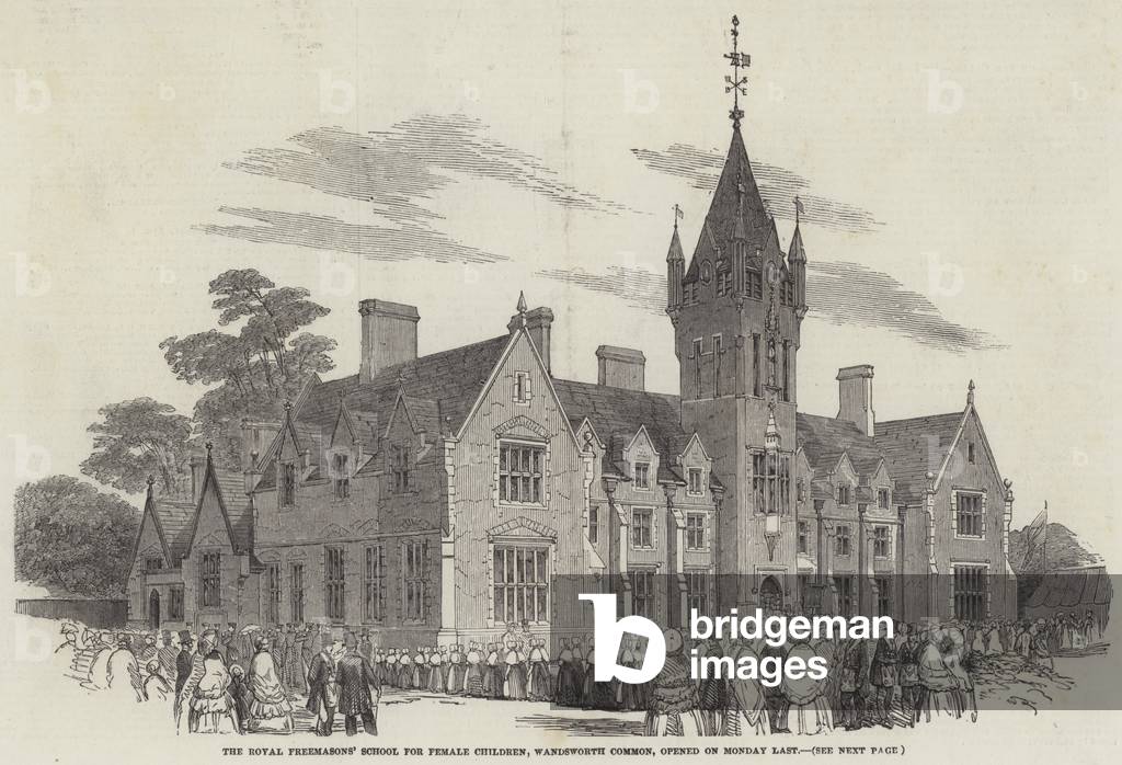 The Royal Freemasons' School for Female Children, Wandsworth Common, opened on Monday Last (engraving)