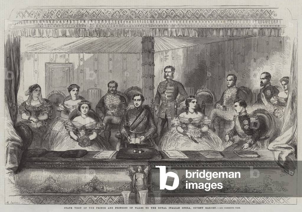State Visit of the Prince and Princess of Wales to the Royal Italian Opera, Covent Garden (engraving)
