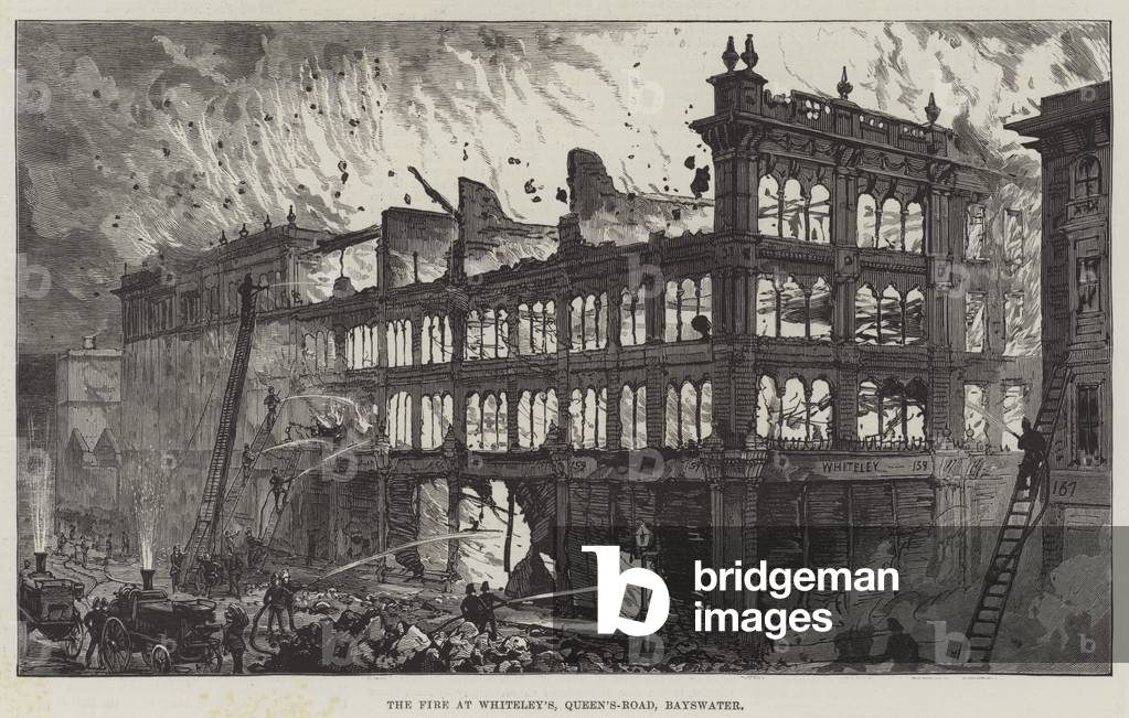 The Fire at Whiteley's, Queen's-Road, Bayswater (engraving)