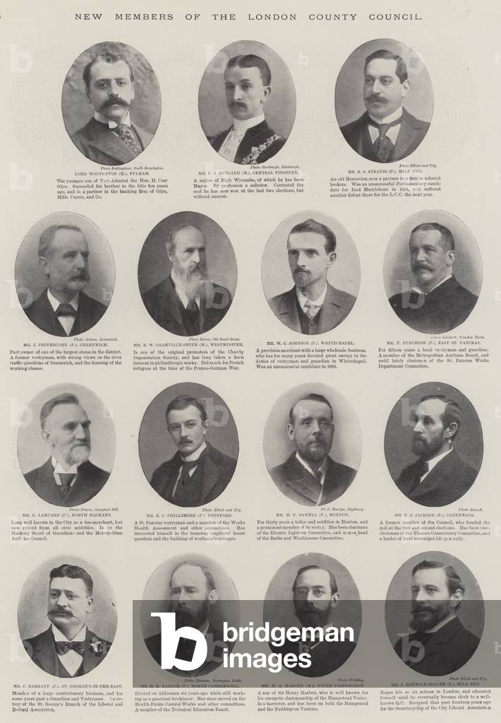 New Members of the London County Council (b/w photo)