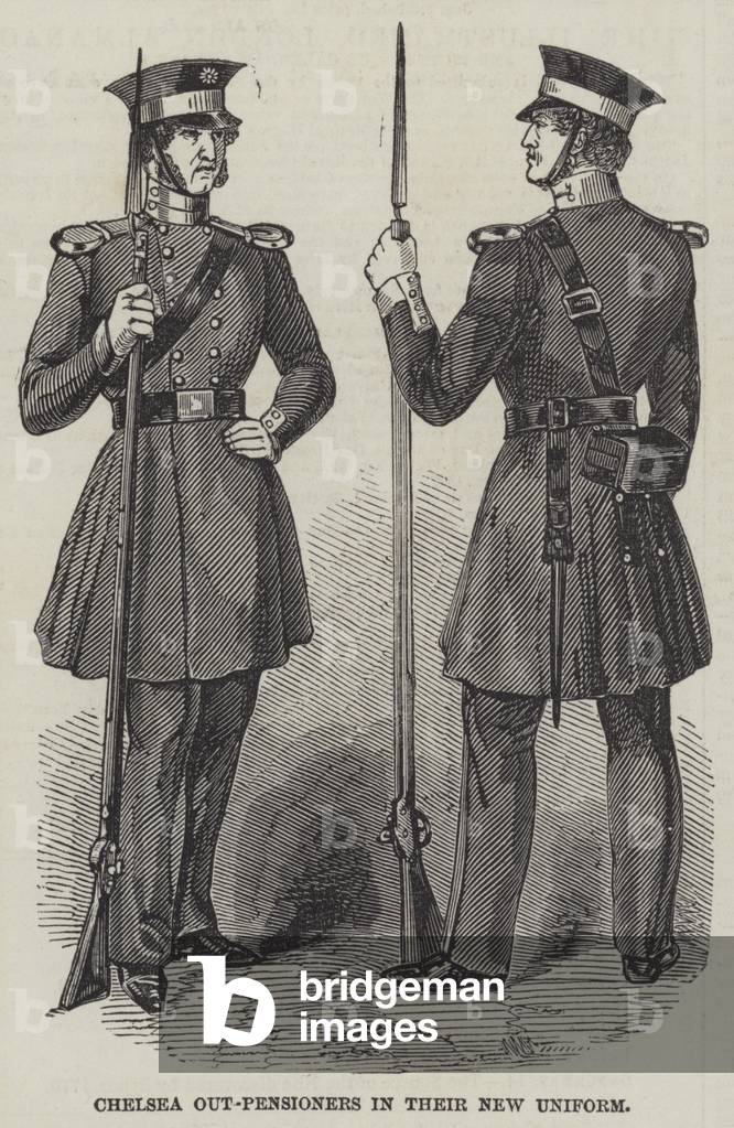 Chelsea Out-Pensioners in their New Uniform (engraving)
