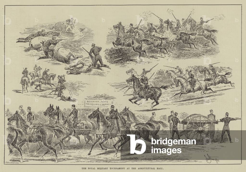 The Royal Military Tournament at the Agricultural Hall (engraving)