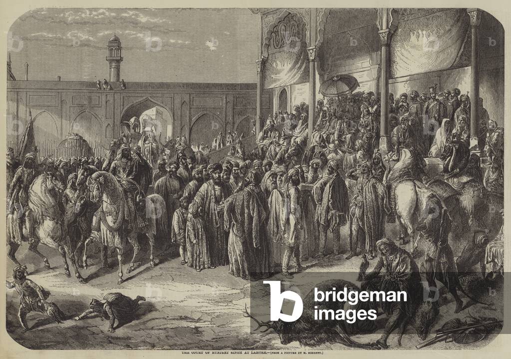 The Court of Runjeet Singh at Lahore (engraving)