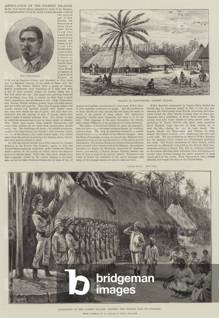 Annexation of the Gilbert Islands (engraving)