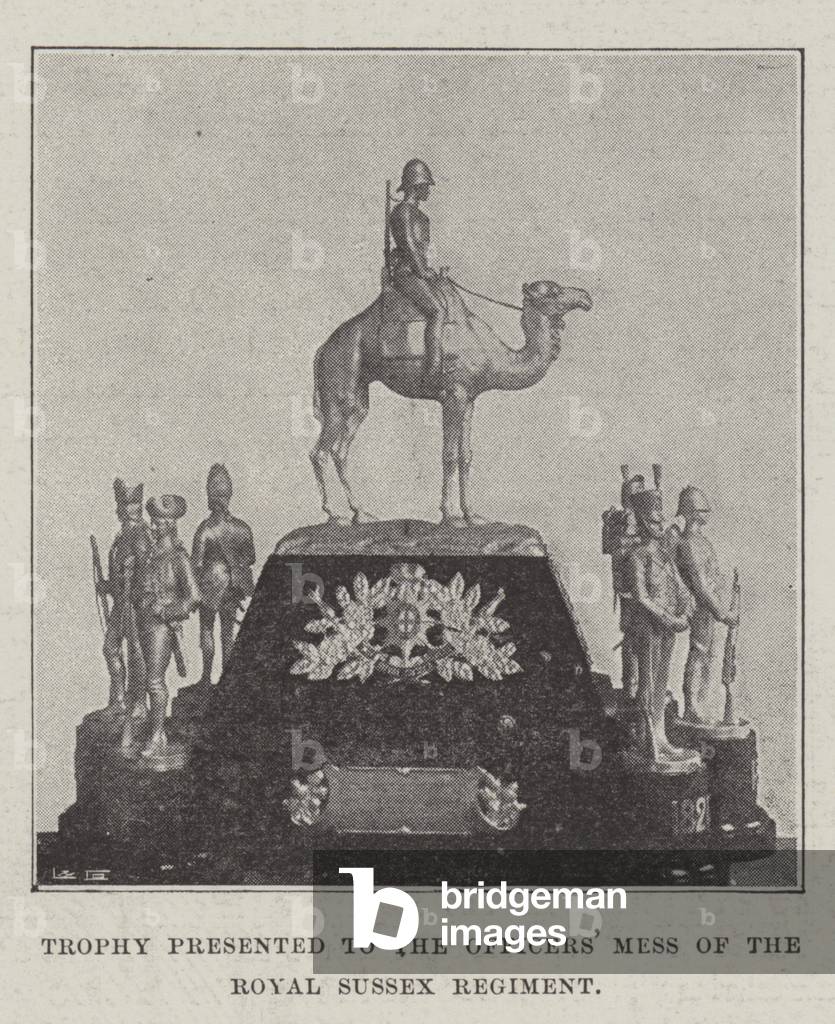 Trophy presented to the Officers' Mess of the Royal Sussex Regiment (engraving)