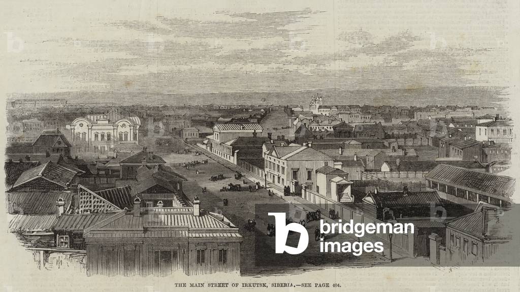 The Main Street of Irkutsk, Siberia (engraving)