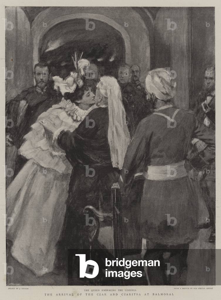 The Arrival of the Czar and Czaritsa at Balmoral (litho)