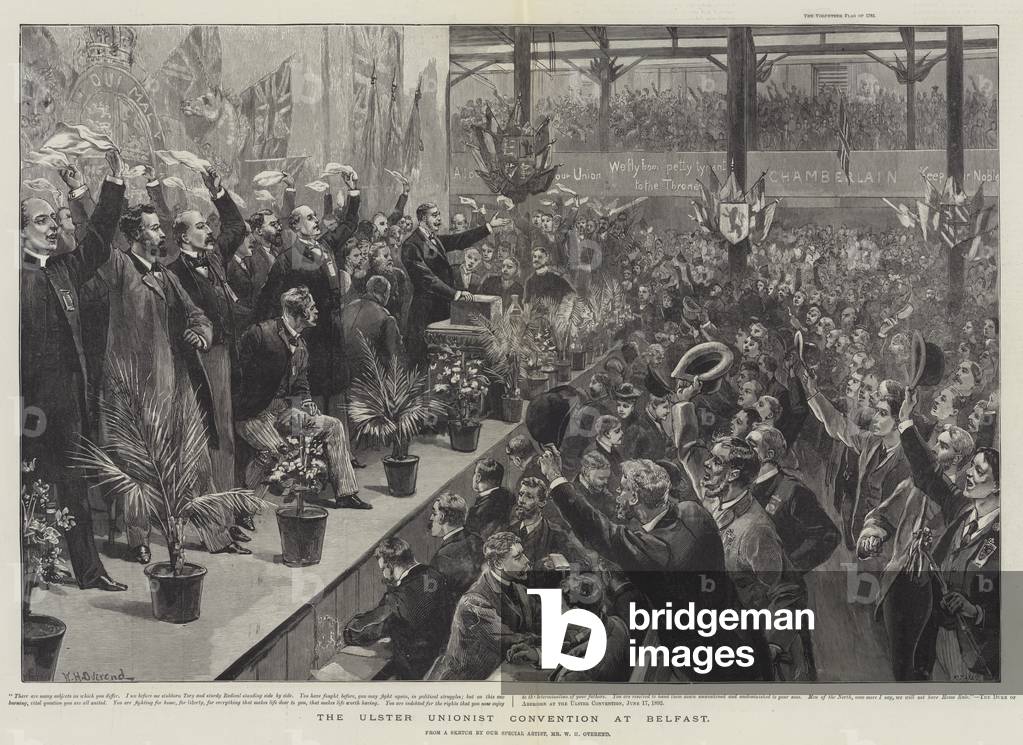 The Ulster Unionist Convention at Belfast (engraving)