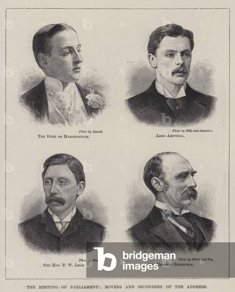 The Meeting of Parliament, Movers and Seconders of the Address (engraving)