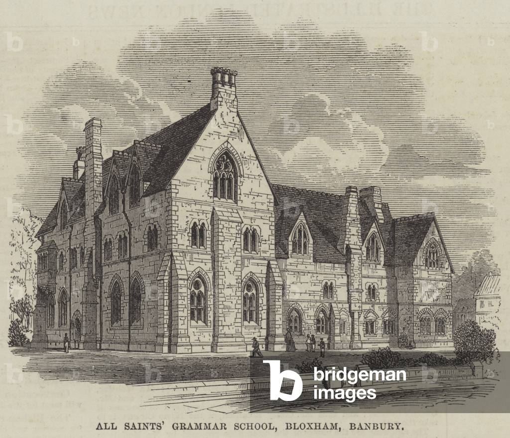 All Saints' Grammar School, Bloxham, Banbury (engraving)