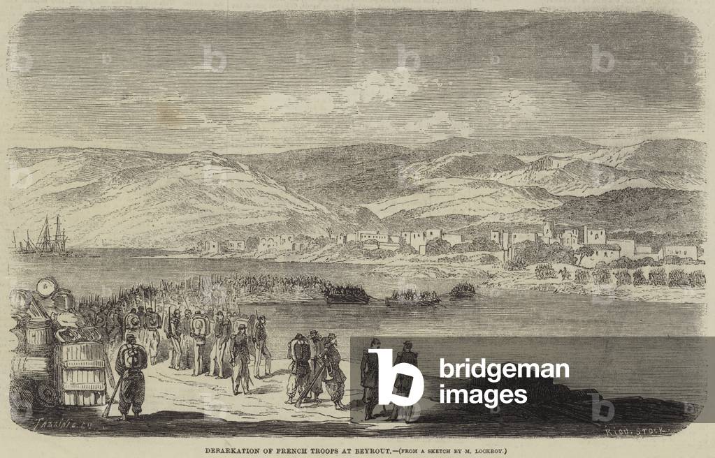 Debarkation of French Troops at Beyrout (engraving)