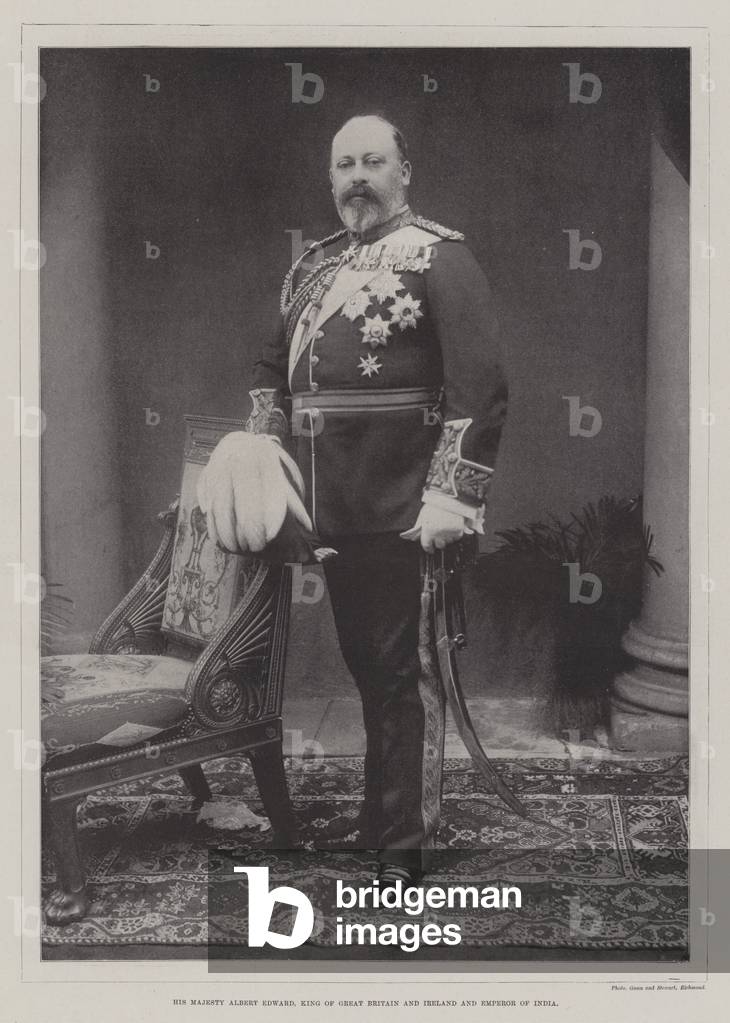 His Majesty Albert Edward, King of Great Britain and Ireland and Emperor of India (b/w photo)
