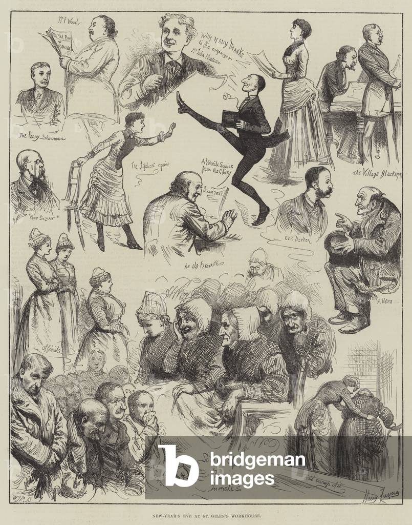 New-Year's Eve at St Giles's Workhouse (engraving)