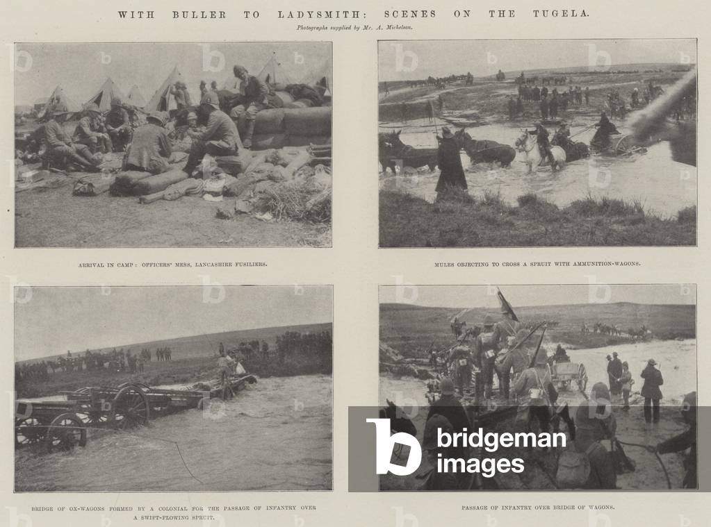 With Buller to Ladysmith, Scenes on the Tugela (b/w photo)