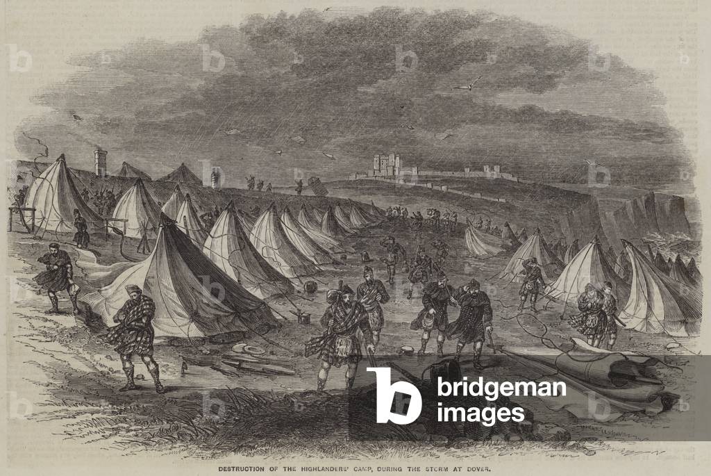 Destruction of the Highlanders' Camp, during the Storm at Dover (engraving)
