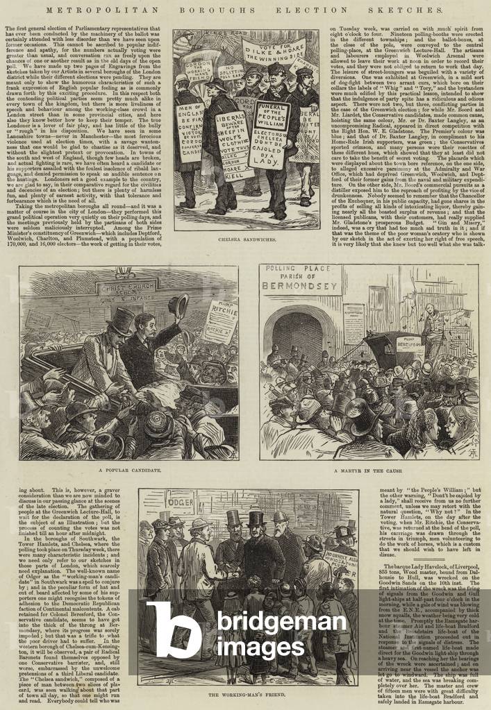 Metropolitan Boroughs Election Sketches (engraving)