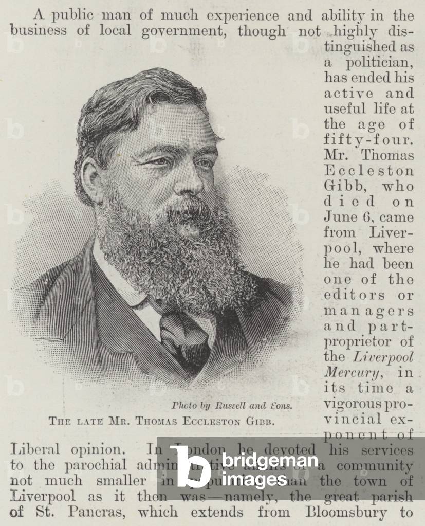 The late Mr Thomas Eccleston Gibb (engraving)