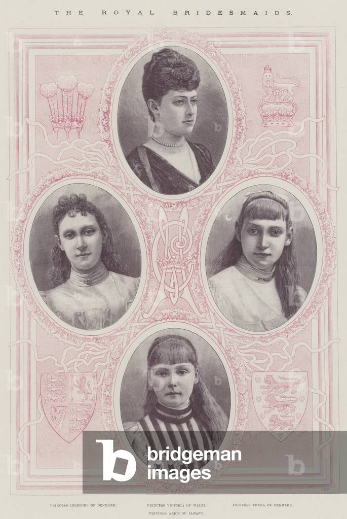 The Royal Bridesmaids (colour litho)
