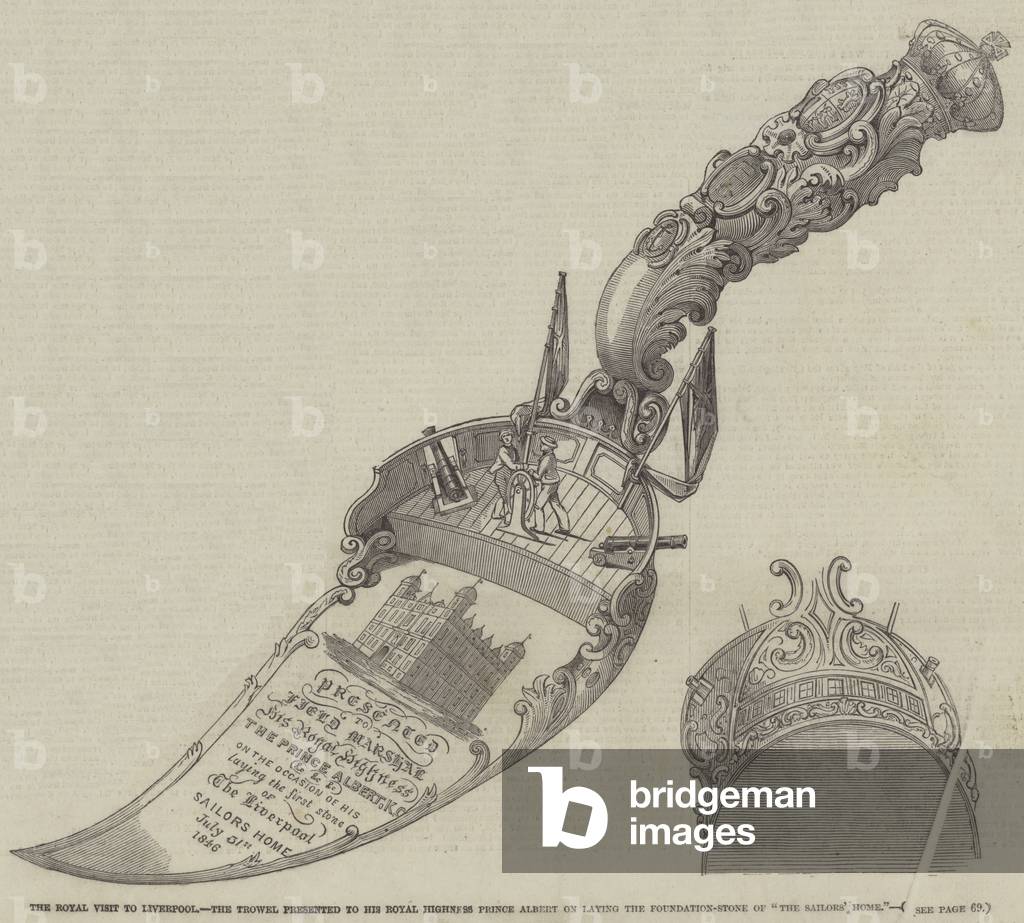 The Royal Visit to Liverpool, the Trowel presented to His Royal Highness Prince Albert on laying the Foundation-Stone of 