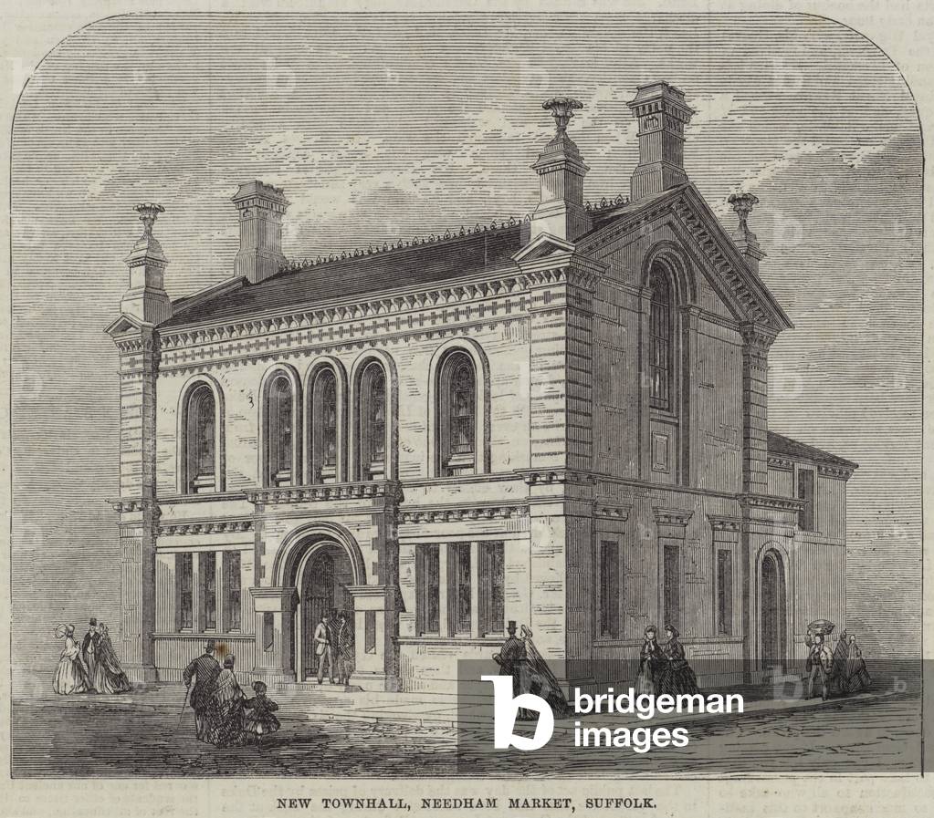 New Townhall, Needham Market, Suffolk (engraving)