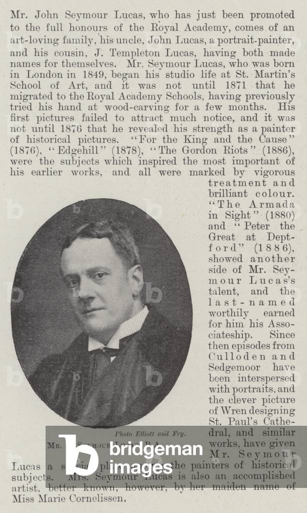 Mr J Seymour Lucas, RA (b/w photo)