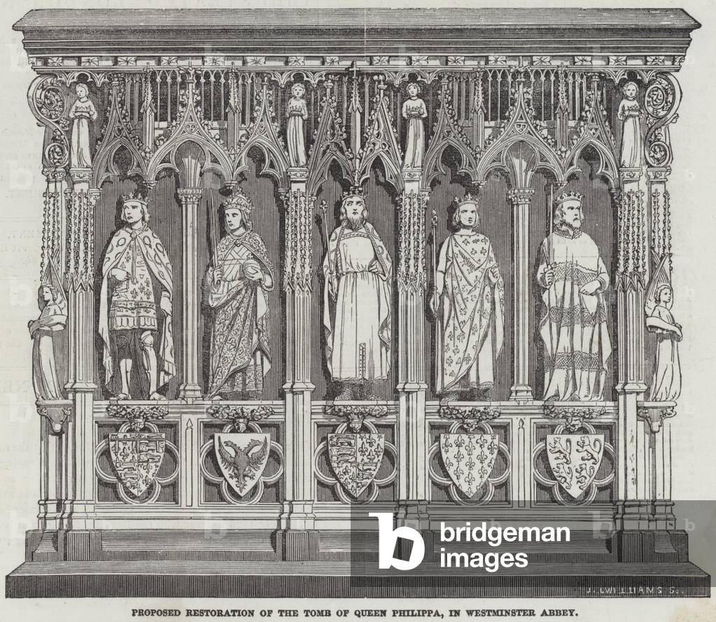Proposed Restoration of the Tomb of Queen Philippa, in Westminster Abbey (engraving)