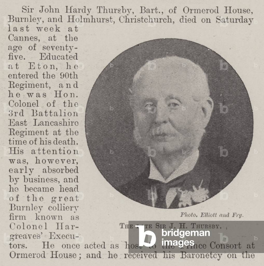 The late Sir J H Thursby (b/w photo)